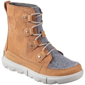 Sorel Explorer II Joan Brown Leather Felt WP Winter Boots Women's Size 6